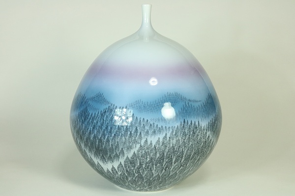 藤井朱明 壺 飾り壺 花器 日展人気作家 有田焼 Yahoo!オークション