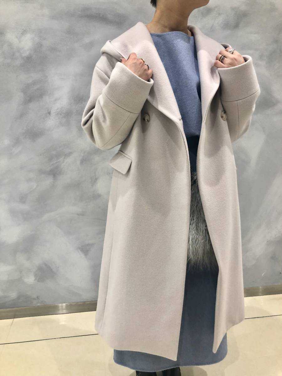 美品 iena slobe 限定カラー ビーバー ニュアンス フード コート 