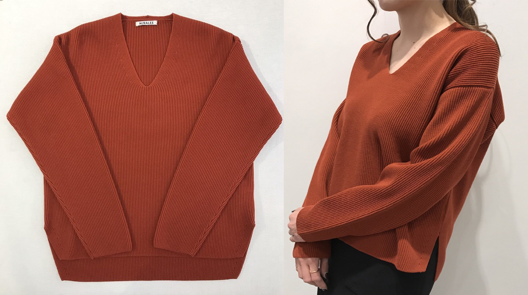 ◇ ◇ AURALEE オーラリー 18ss 新作 SUPER HARD TWIST RIB KNIT V 