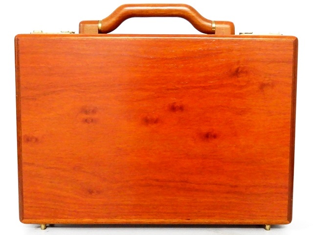 即決★PRESTO★ウッドアタッシュケース プレスト メンズ 茶 ブラウン 木製 ビジネスバッグ かばん トランク 出張 カバン 鞄 ダイヤルロック