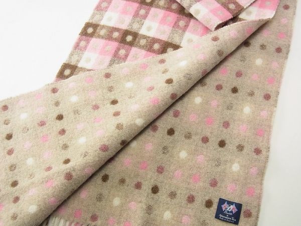 T0095 イングランド製 Bronteブロンテ Afternoon Tea アフタヌーンティー チェック ドット柄 フリンジ ロングマフラー ストール ピンク系 マフラー一般 売買されたオークション情報 Yahooの商品情報をアーカイブ公開 オークファン Aucfan Com