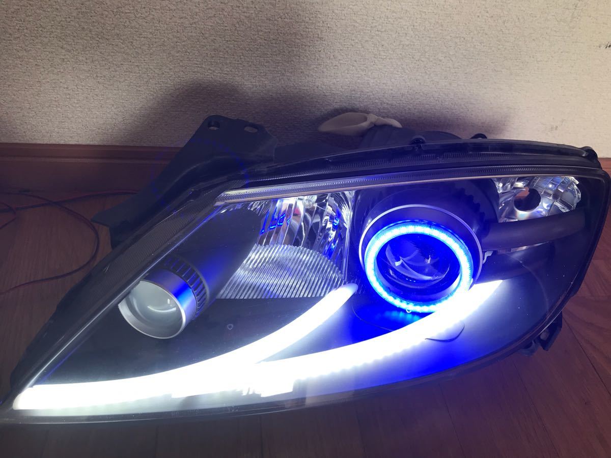 RX-8前期HIDヘッドライトダブルチューブラインsmdイカリングブルー｜ライト