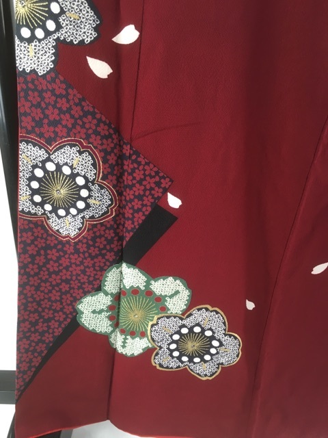 振袖 袷 桜 M 疋田 美品 袋帯フルセット 身丈158cm 裄丈66.5cm