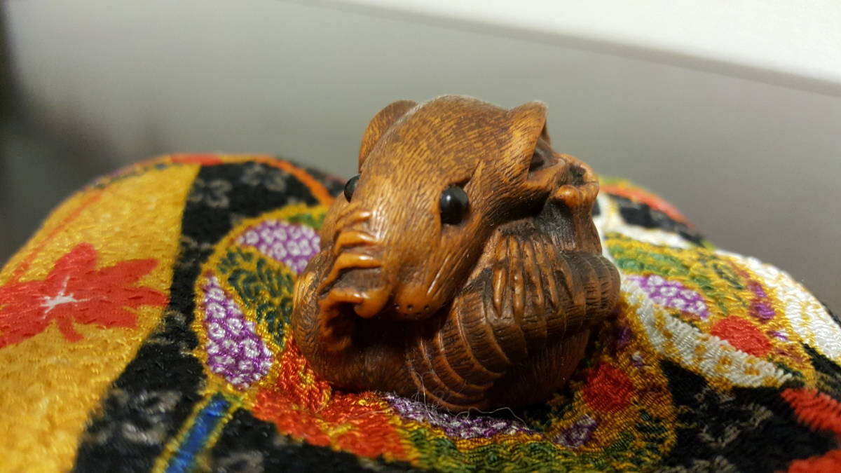 根付(丸鼠) 丸ネズミ根付け Netsuke of 【公式通販】