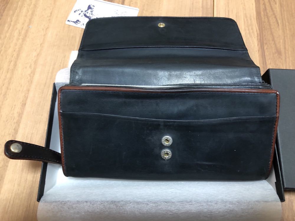 ウォームスクラフツマニュファクチャー 長財布 ネイビー 中古 ホース