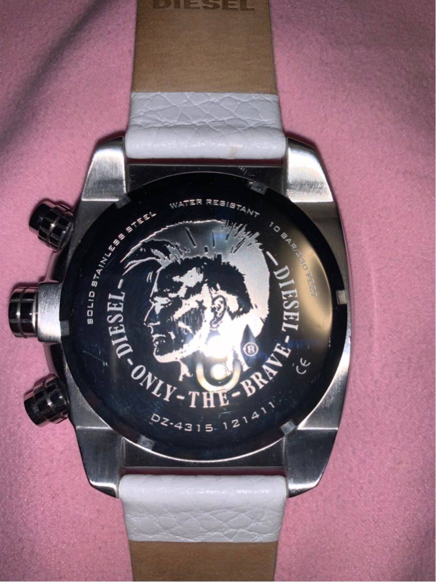 美品腕時計 DIESEL ディーゼル 白 DZ-4315 クロノグラフ_3