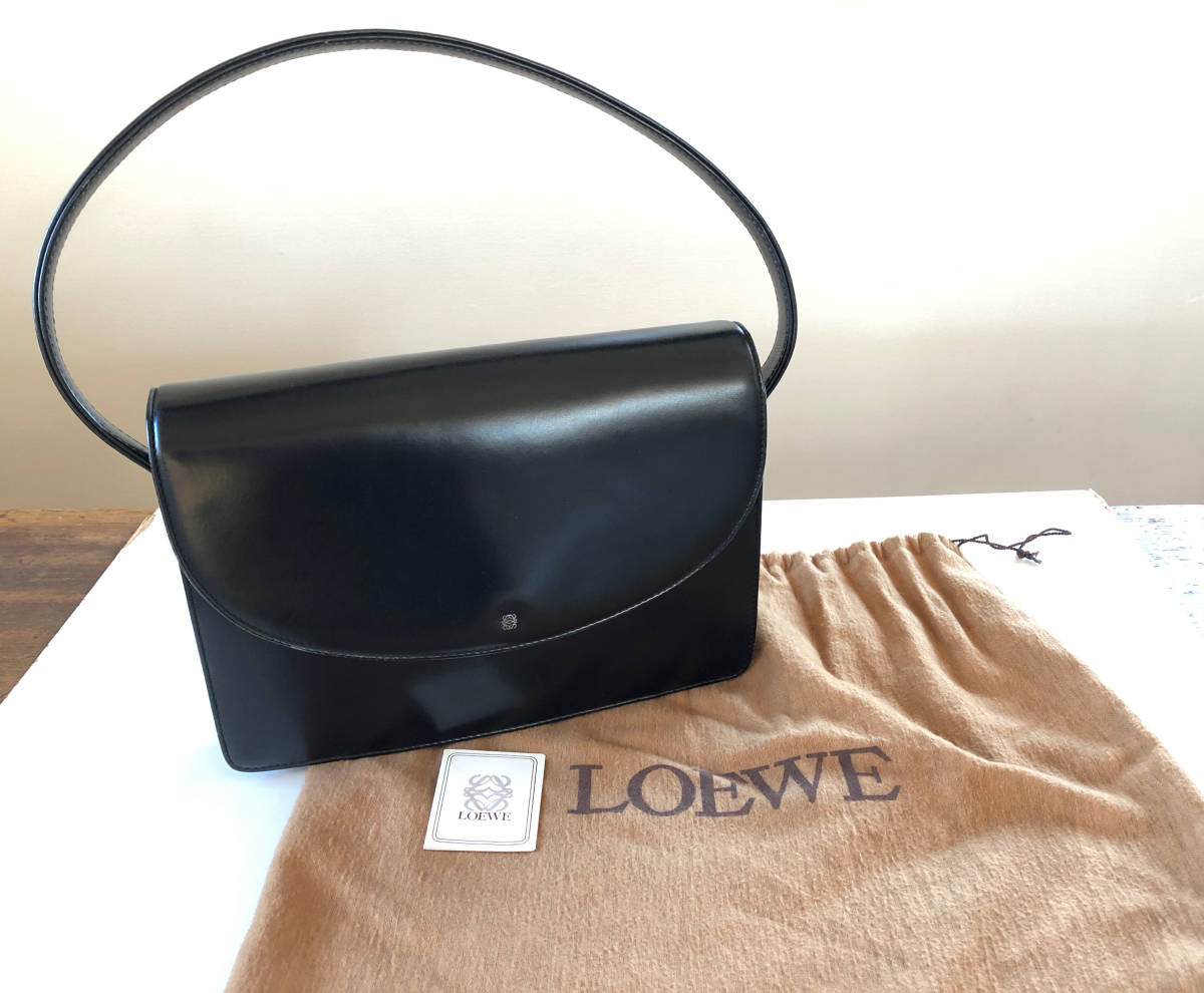 LOEWE ハンドバッグ ロエベ フォーマル ブラック 冠婚葬祭 レザー 黒
