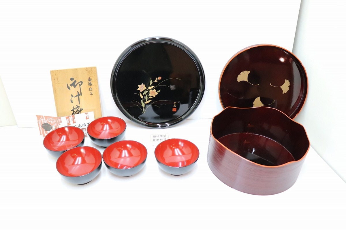 茶道具 中村宗哲作 共布 即中斎極め箱 塗師 | 共箱 大棗 M 万寿香合