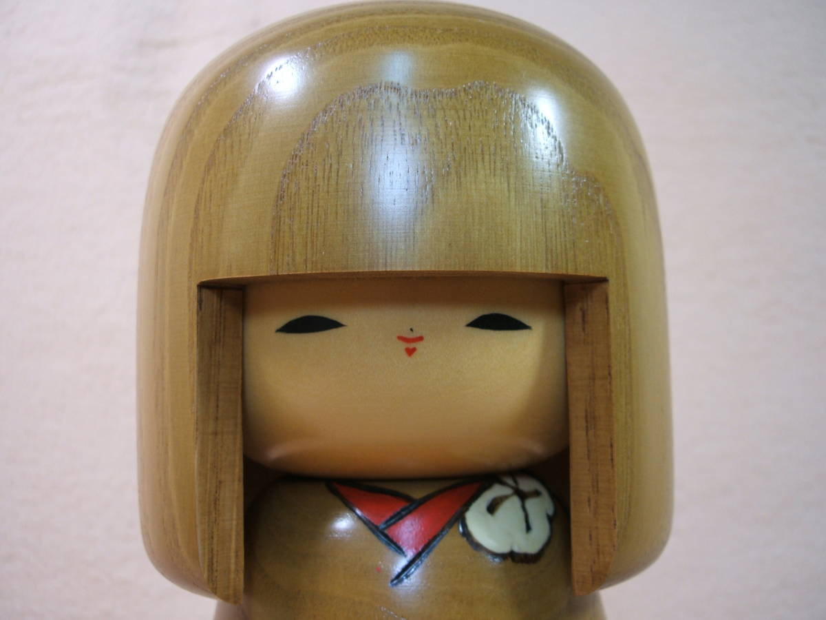 木製 創作こけし 麗春(卯三郎 作) 1体 茶髪(?)こけし お洒落 かわいい