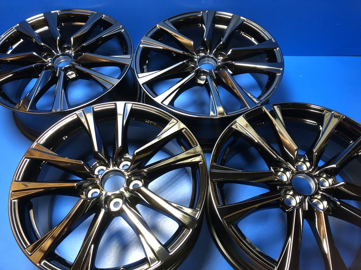 新品 50系 プリウスα G's GR スポーツ ダークスパッタリング 純正 アルミホイール 18インチ 新車外し 中古 エスティマ アルファード 9W087_1