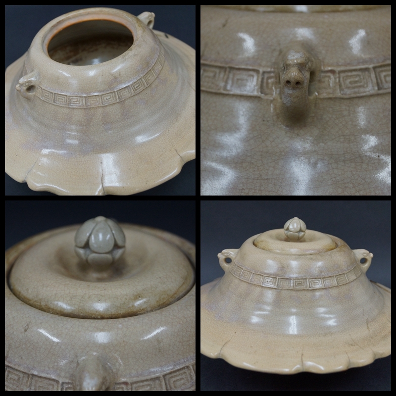 即購入可】南部鉄器三足香炉／鋳鉄／骨董／古美術／茶道／煎茶／古美術／