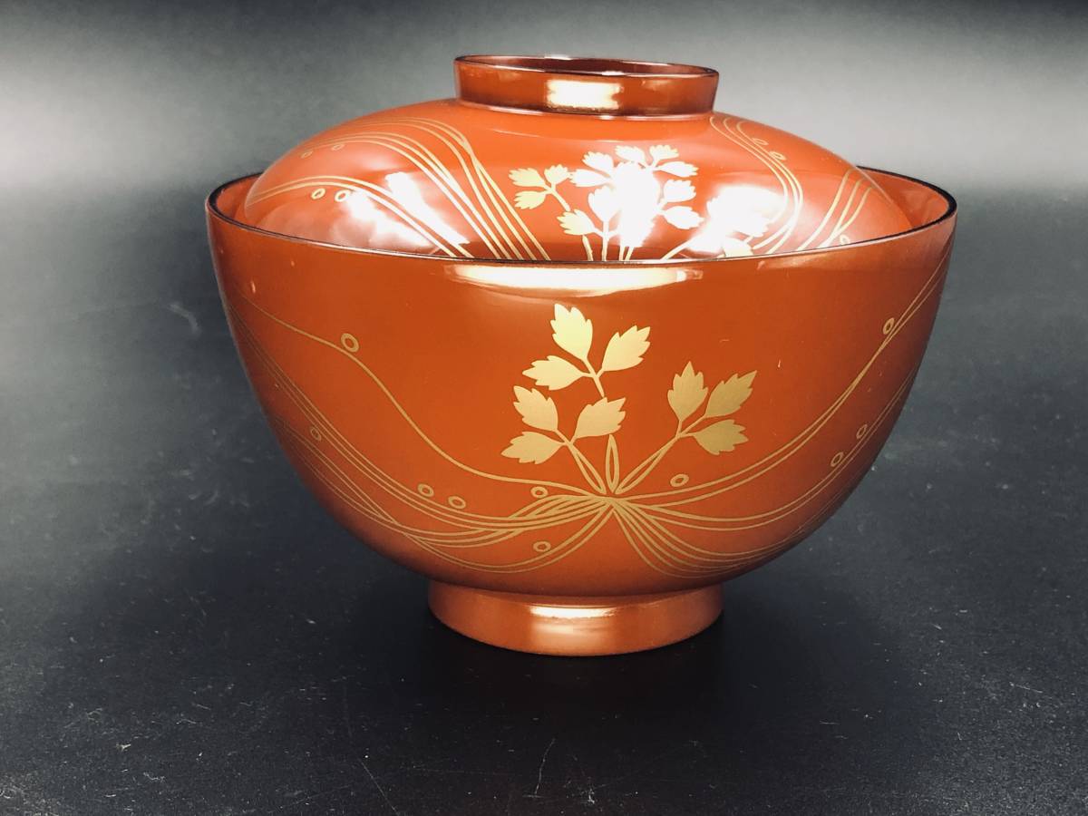 ☆ 平安 象彦 蒔絵 吸物椀 5客セット 共箱 お椀 蓋椀 ☆ xvpbvx