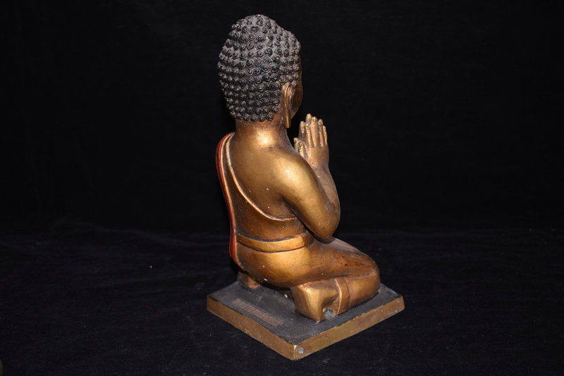 早期収集 銅製 貴重 古仏像 稀少 収蔵品 中国唐物 牛 時代物◇早期收集 木彫大日如来坐像⁄仏教美術 希少 お買い得，お得 密教仏像 銅製金鍍 年代物 鎮宅