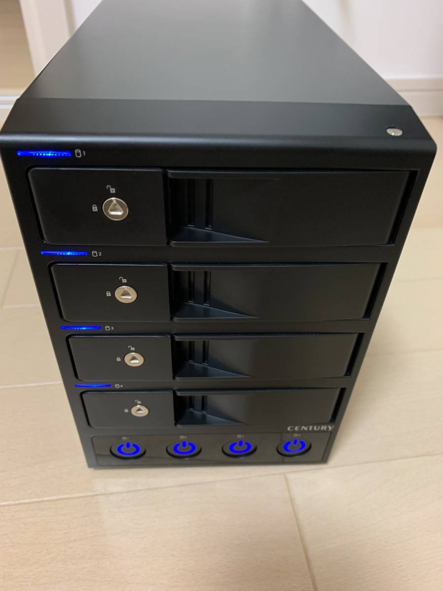 USB-C＋USB-A接続 HDDケース : センチュリー 4Bay(Mac⁄Windows11 裸族