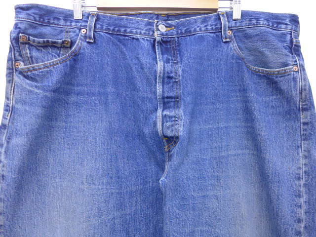 W43★古着 ジーンズ Levis リーバイス 501 ヒゲ 大きいサイズ デニム 中古 メンズ ボトムス ジーパン Gパン ロング パンツ