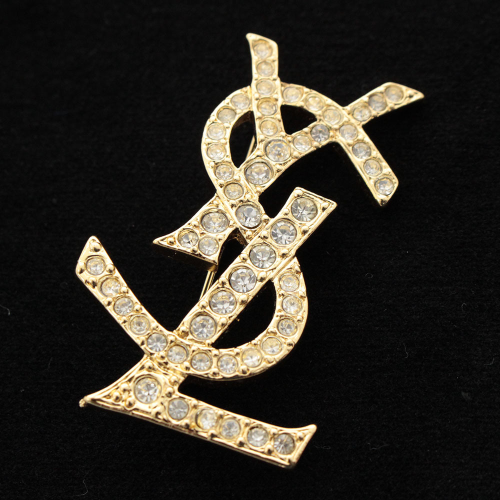□ イブサンローラン YSL アクセサリー レディース ブローチ ライン 