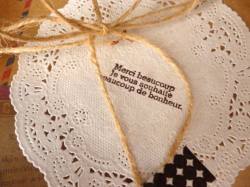 ★仏語「沢山の幸せが訪れますように」メッセージスタンプ　手芸、木工、タグなどに ラッピング はんこ　ハンコ おしゃれ_2