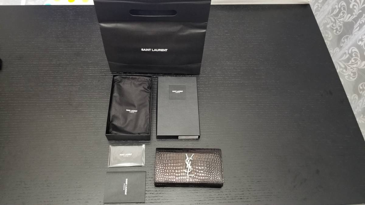 サンローラン クロコ クロコ型押し 長財布 LAURENT 中古・古着通販Yves