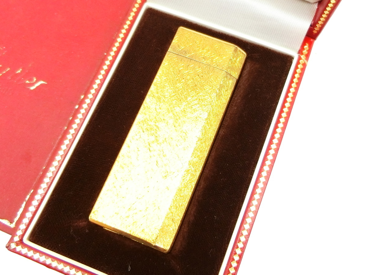 ガスライター カルティエ Cartier オーバル 43763G 箱付きEBAL0053 0 1 