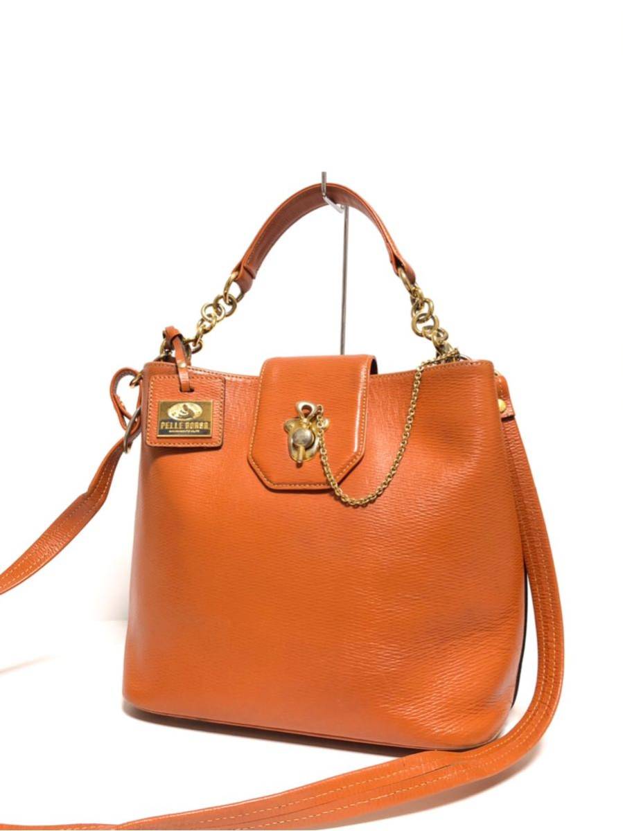 PELLE BORSA ペレボルサ 2way レザー ハンドバッグ ショルダーバッグ 