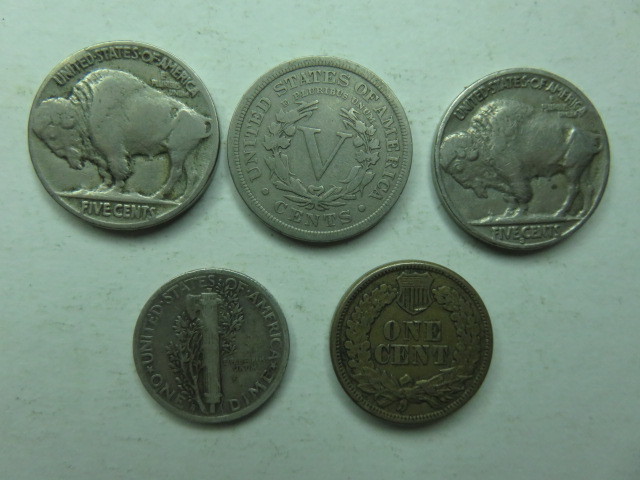 少し古めのアメリカコイン　リバティヘッド・インディアンヘッド・ブッファロー　5枚まとめて_2