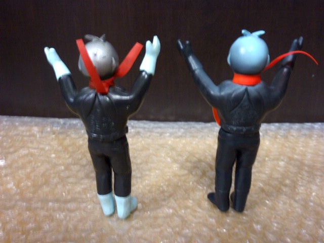 仮面ライダー 旧 1 号 2 号 希少ソフビ 2 体 セット ポピー 昭和