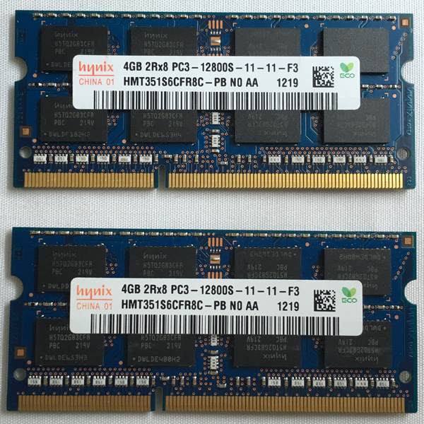 合計8GB■SO-DIMMモジュール(4GB)×2枚セット■DDR3-16000(PC3-12800S)