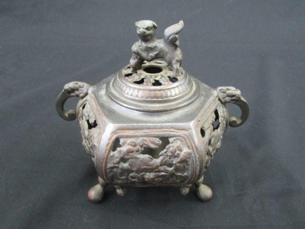 銅製 獅子 香炉 細密細工 東洋彫刻 美術品 【公式通販】