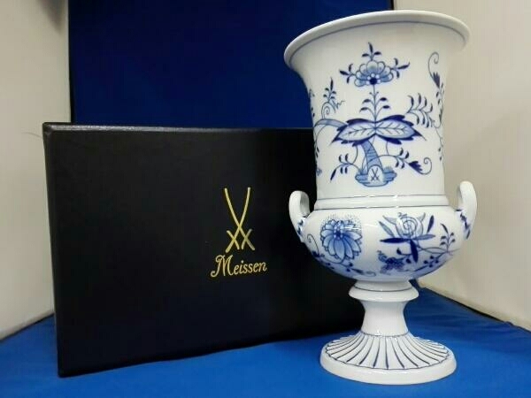 インテリア小物 Meissen マイセン ブルーオニオン 陶器 花瓶 新品未