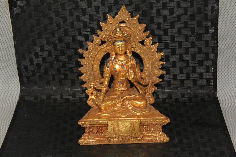 【新作登場，大得価】 友人館蔵 銅製金鍍 金剛薩姆像 貴石嵌 密宗密教 館蔵珍品(仏像)｜売買されたオークション情報、yahooの商品情報をアーカイブ公開 - オークファン 仏像