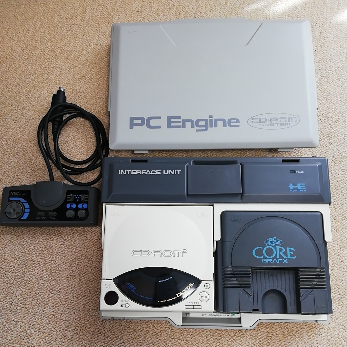 PCエンジン 本体 コアグラフィックCD-ROM2 インターフェースユニット 動作未確認 PC Engine INTERFACE UNIT ...