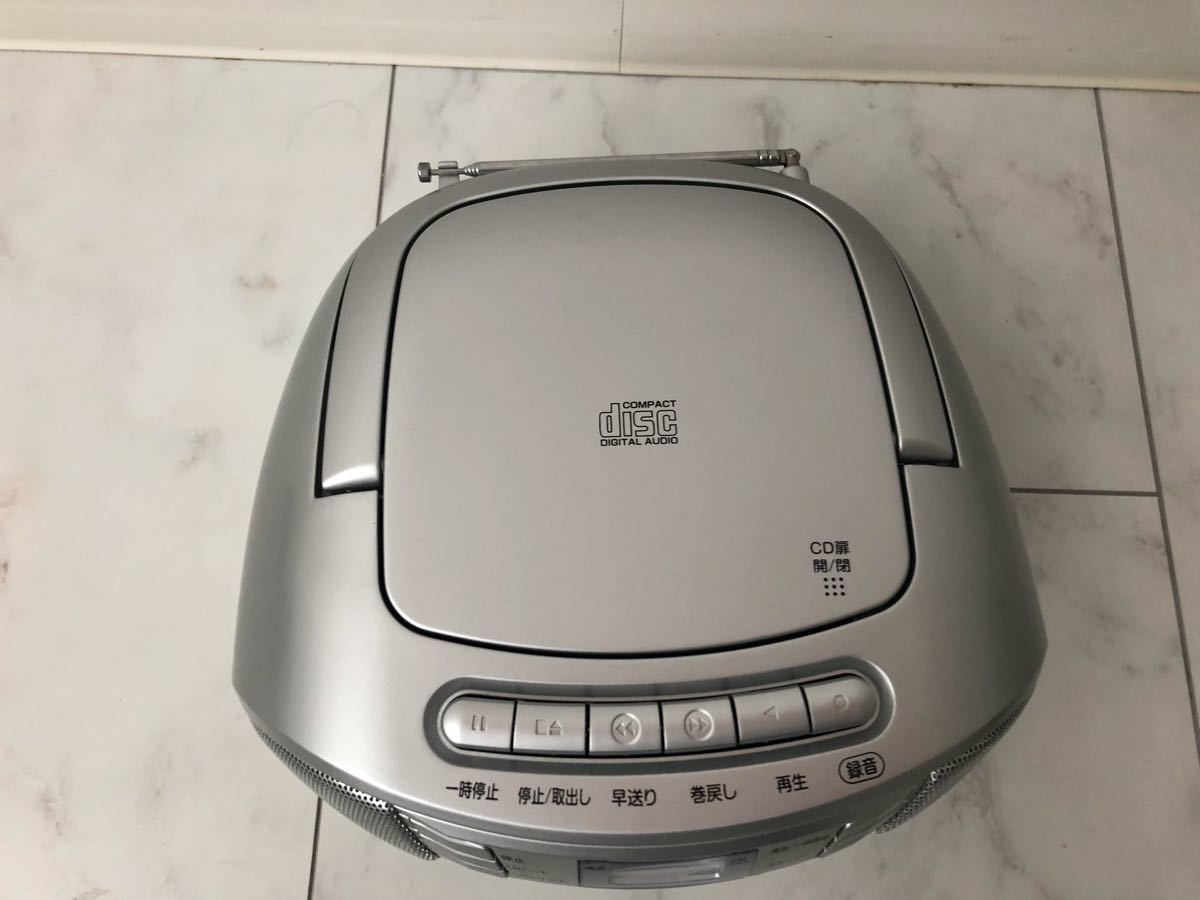 オーム電機 CDラジオカセットレコーダー RCD-1016ZYD-S シルバー CD