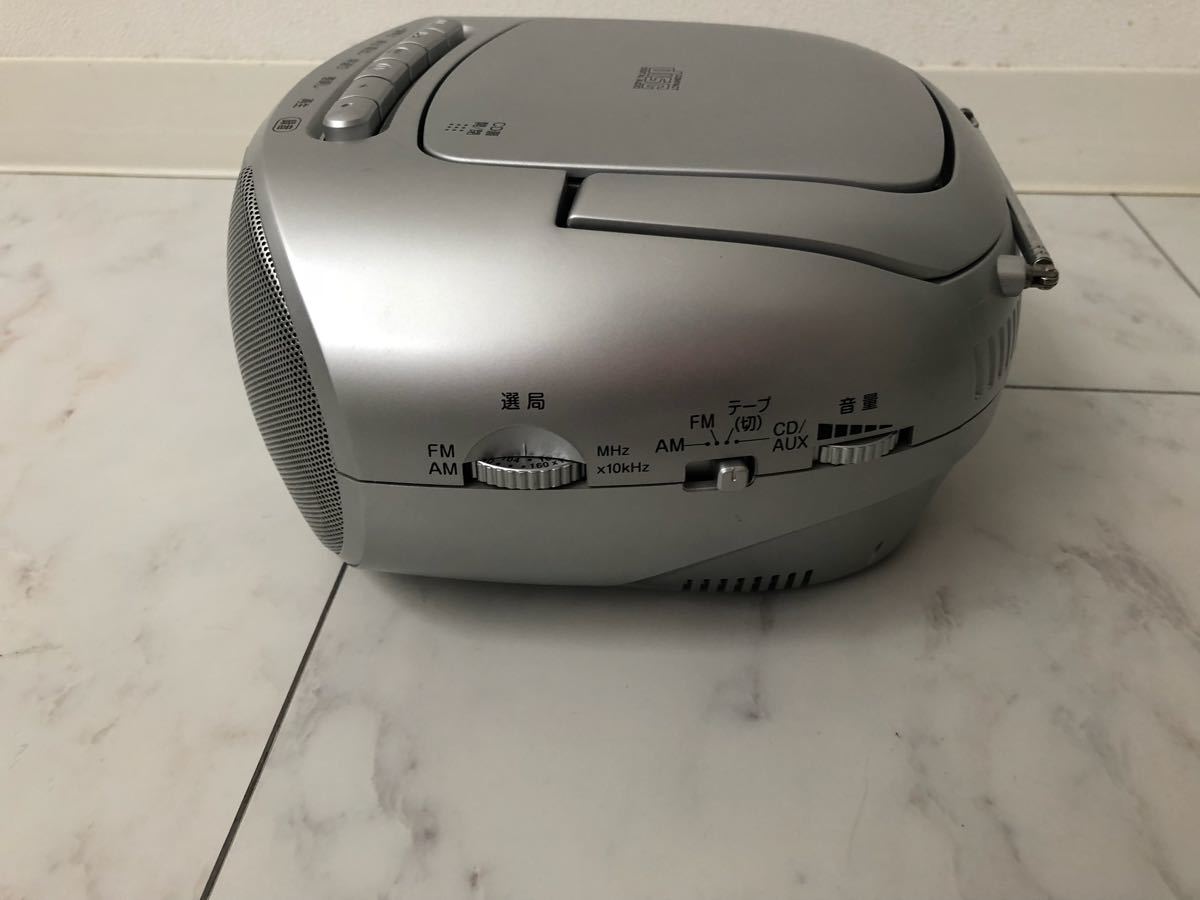 オーム電機 CDラジオカセットレコーダー RCD-1016ZYD-S シルバー CD