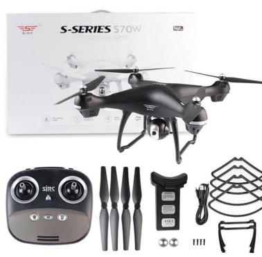 ★新品処分★送信機モード1/2切替 SJRC S70W デュアルGPS測位 自動追尾 ドローン HDカメラ FPV 500M Holy Stone HS100同様機 技適 日本語