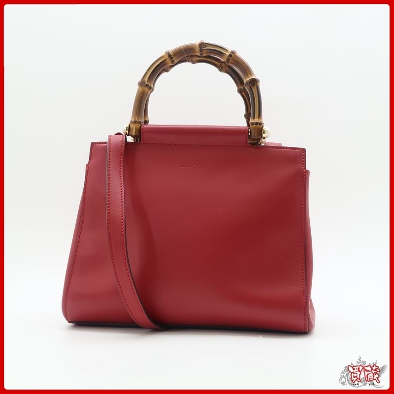 人気定番，お得 買蔵/1円 / グッチ ハンドバッグ レッド レザー 453767 レディース バンブー ショルダーバッグ ニムフェア 2way 赤 ショルダー hout(バンブーライン)｜売買されたオークション情報、yahooの商品情 かばん、バッグ