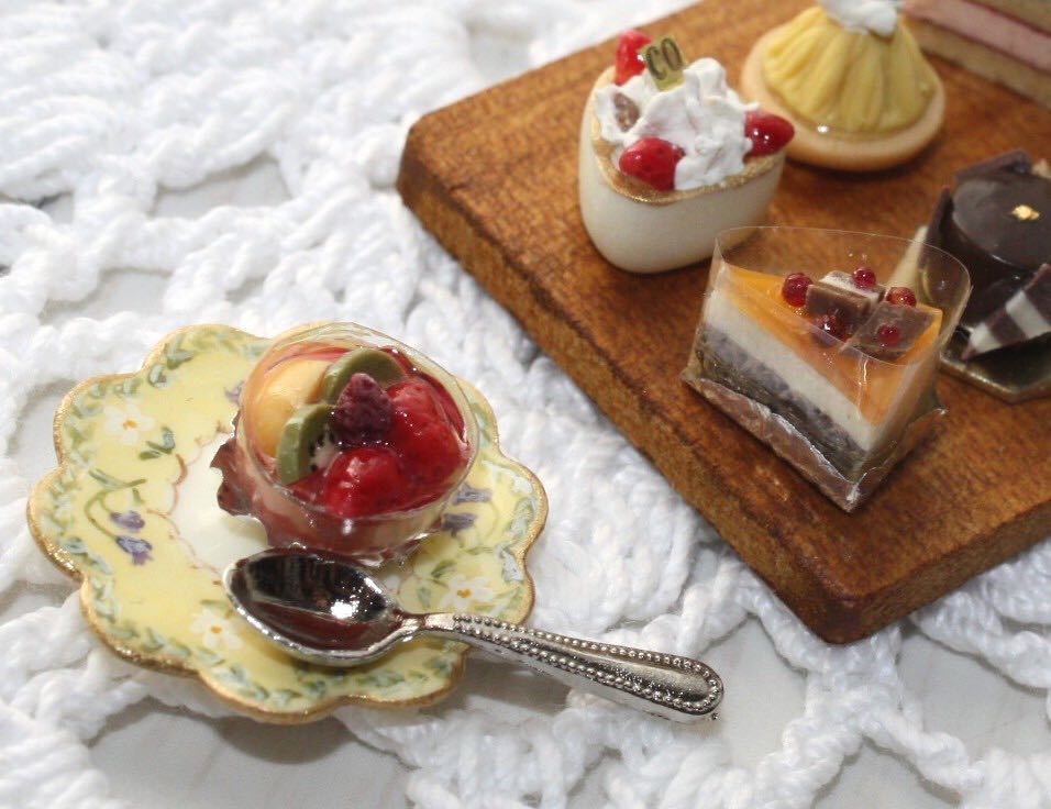 ♪ドールハウス＊ミニチュア スイーツ♪ケーキセット②＊ハンドメイド