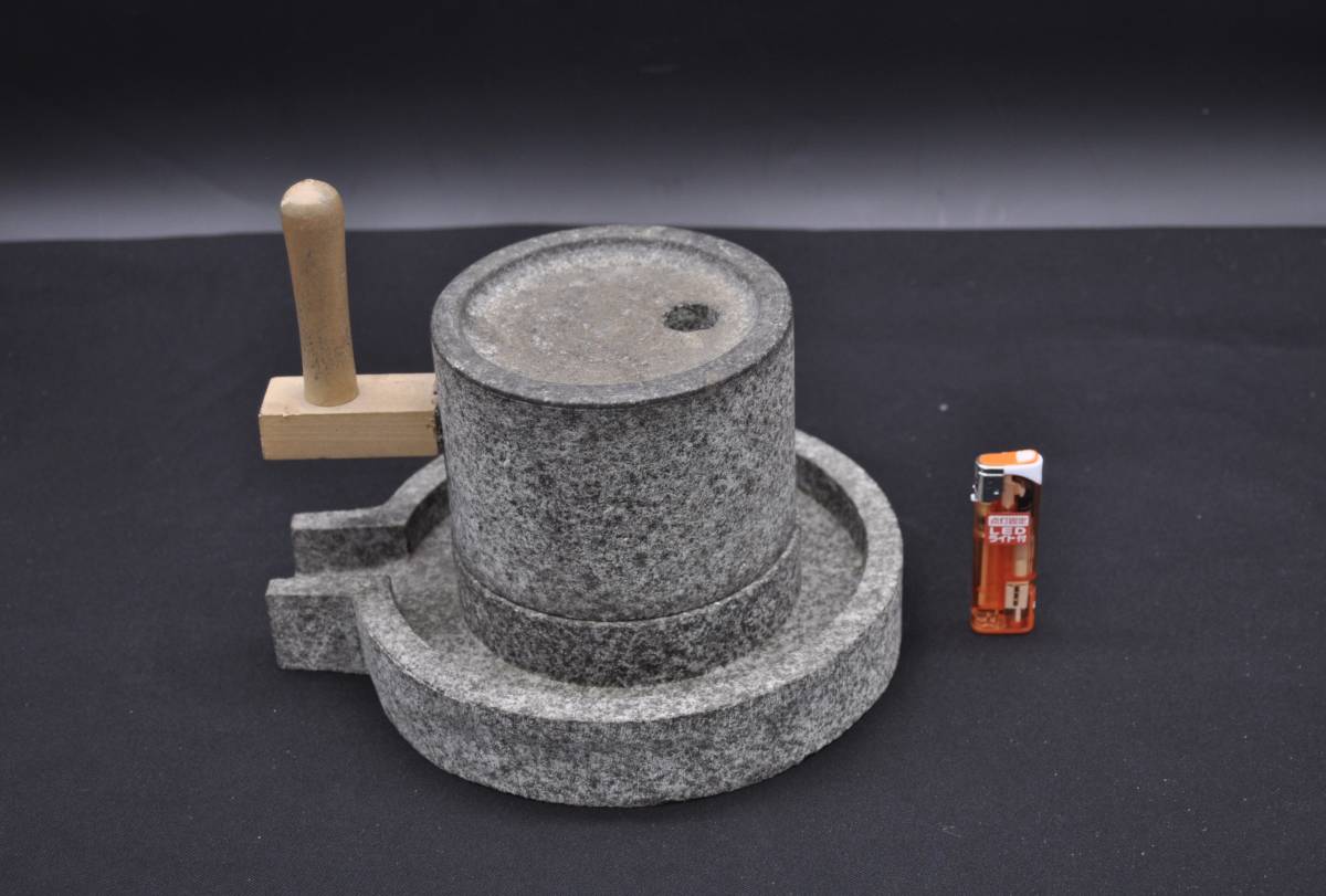 恒」石材 石臼 茶臼 挽き臼 茶道具 手打ち蕎麦 小麦 お茶等に ひき臼 手