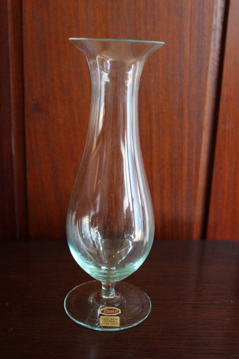 未使用【Moser モーゼル ボヘミア】花瓶 フラワーベース 花器 グリーン