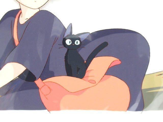 ☆1円 美品 スタジオジブリ 魔女の宅急便 キキとジジ セル画/宮崎駿