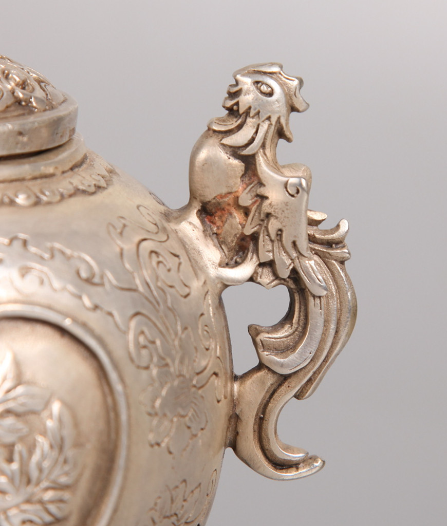 銅製銀色時代銅香炉　大香炉　銘　細工美品　 美術工芸◇骨董 床の間置 鑑賞！香炉 清課堂 銅器の製作（香炉を主に） -「銅香炉」の落札相場・落札価格