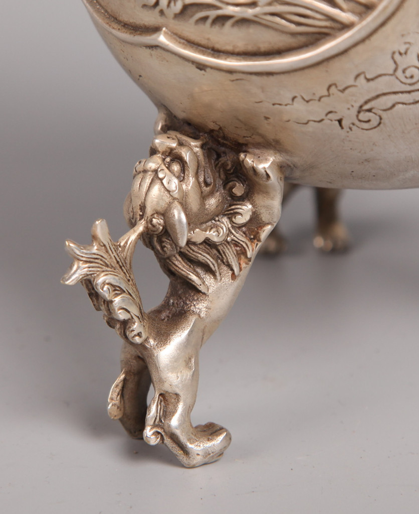 銅製銀色時代銅香炉　大香炉　銘　細工美品　 美術工芸◇骨董 床の間置 鑑賞！香炉 清課堂 銅器の製作（香炉を主に） -「銅香炉」の落札相場・落札価格