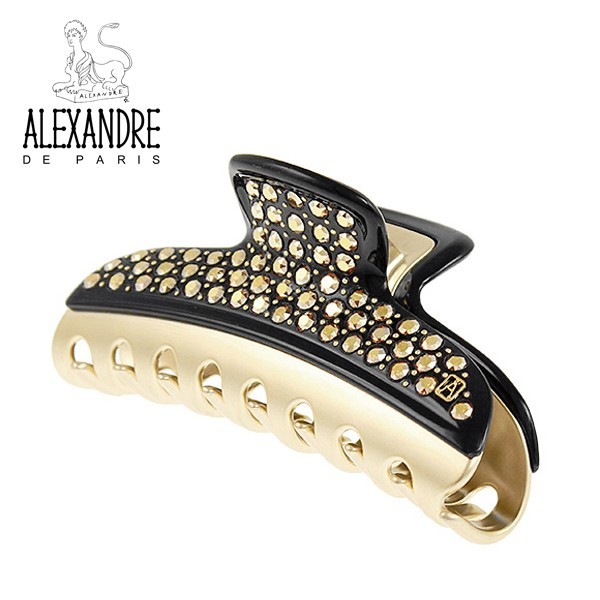 ♪新品♪Alexandre de Paris♪Vendomeクリップ全面スワロ/黒大