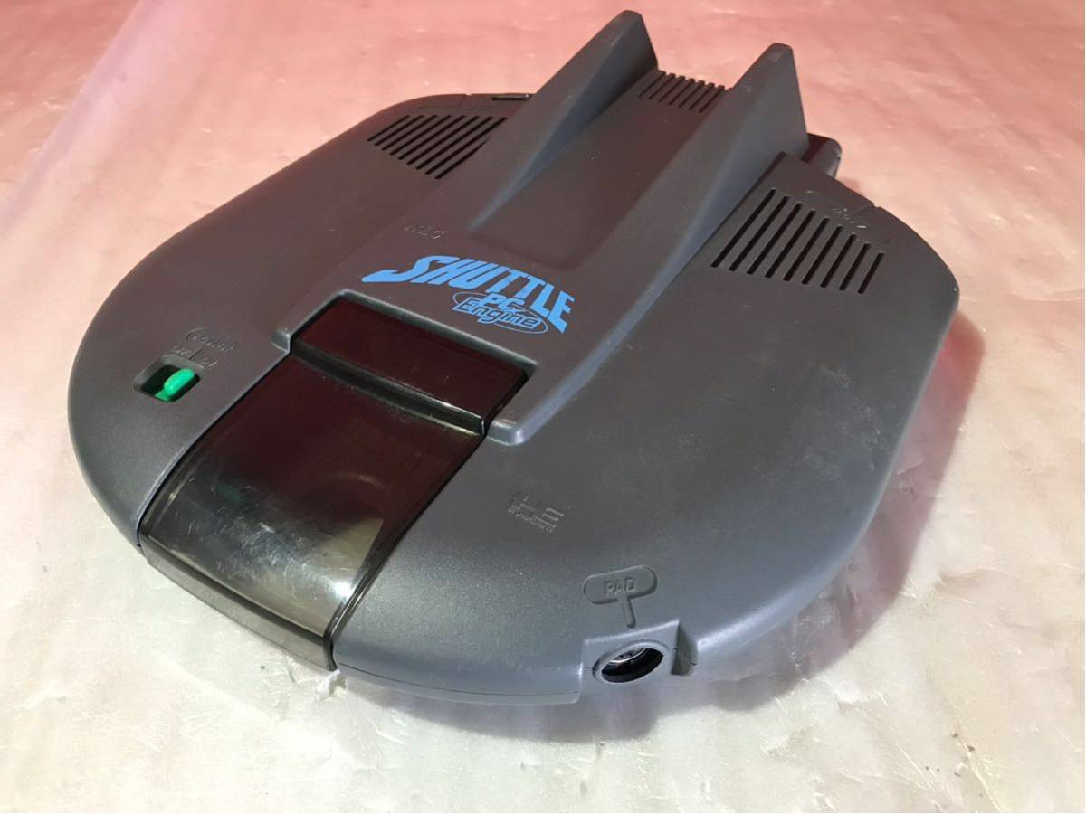 Pc Engine Shuttle Rear ② NEC PC Engine SHUTTLE/ PCエンジン シャトル/型名 PI-T62/ コントローラー2個 AC アダプター/マルチ ...