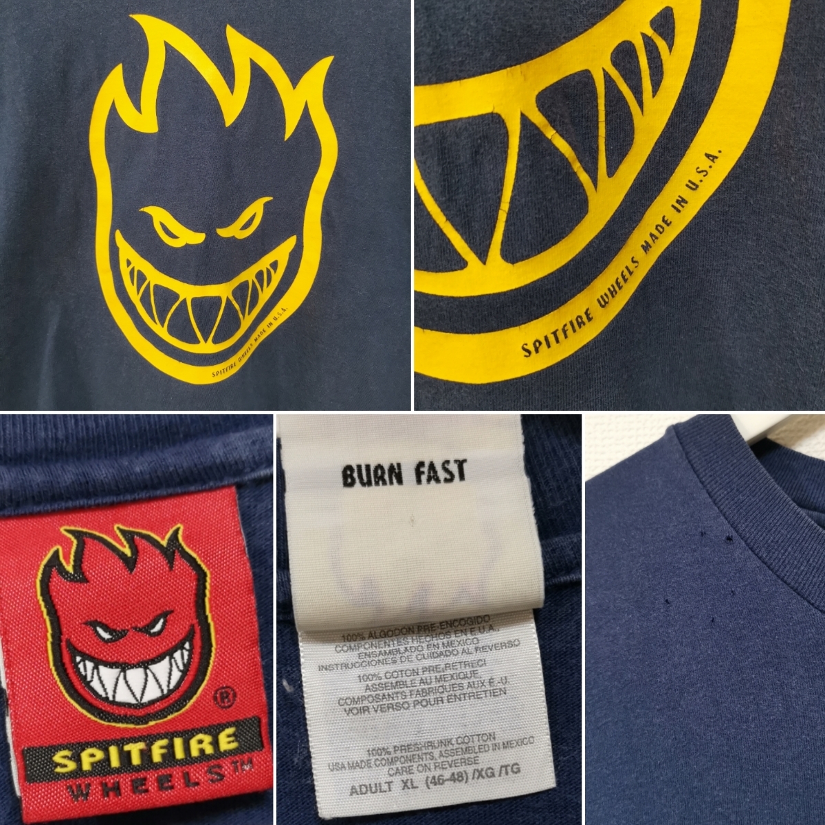 スピットファイア SPITFIRE - XL スケート 90s メルカリ tシャツ ☆希少ヴィンテージ☆ 90sの人気アイテム spitfire 緑 の Tシャツ USA製 JACKET