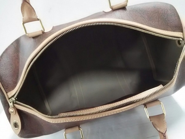 エトロ ETRO ボストンバッグ PVC(塩化ビニール)×レザー ダークブラウン×ベージュ×マルチ ペイズリー柄 美品 バッグ