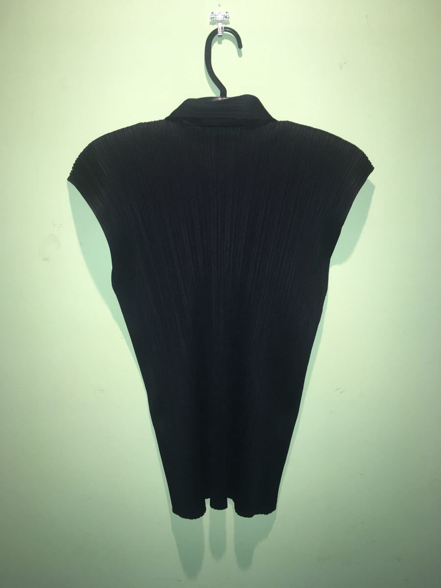 ISSEY MIYAKE 襟付き シャツ ベスト カットソー サイズ3 黒 ブラック