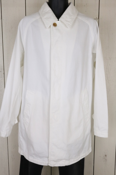 19SS【美品】☆CALEE　キャリー：デニム　ステンカラーコート　ホワイトＬ ステンカラーコート キャリー：デニム 19SS美品☆CALEE nine ジャケット 秋冬の名コンビステンカラーコート×デニムのお手本コーデ5選