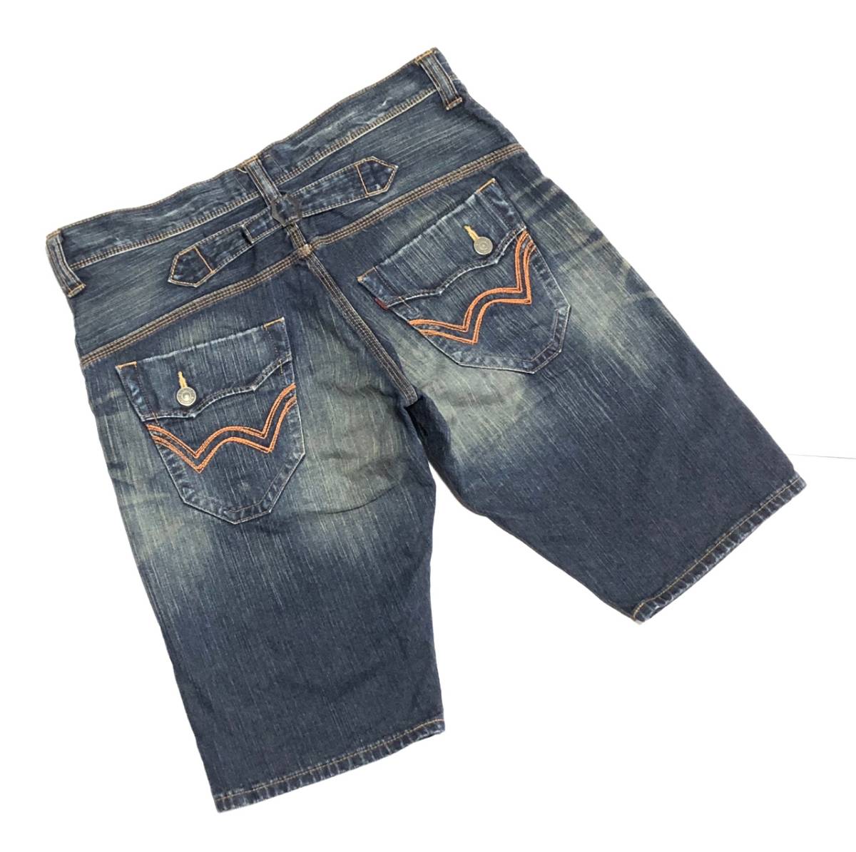 高品質，正規品 EDWIN エドウイン デニム ハーフパンツ ショートパンツ 短パン メンズ W36 ウエスト約100㎝ XLサイズ LLサイズ ジーンズ ジーパン(W35以上)｜売買されたオークション情報、yahooの商品情報をアーカ W35以上