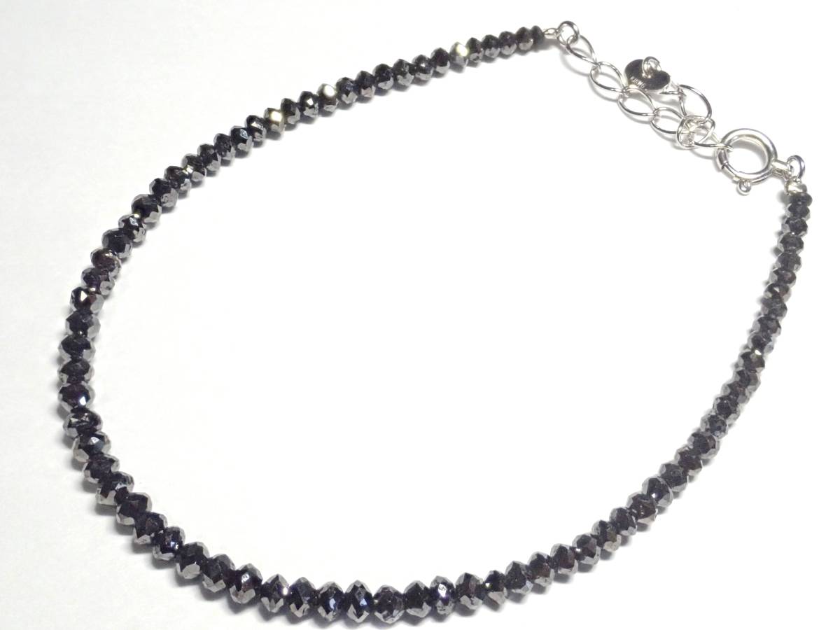 K18WG ブレスレット 天然 ブラックダイヤモンド 計10.00ct ブラック 