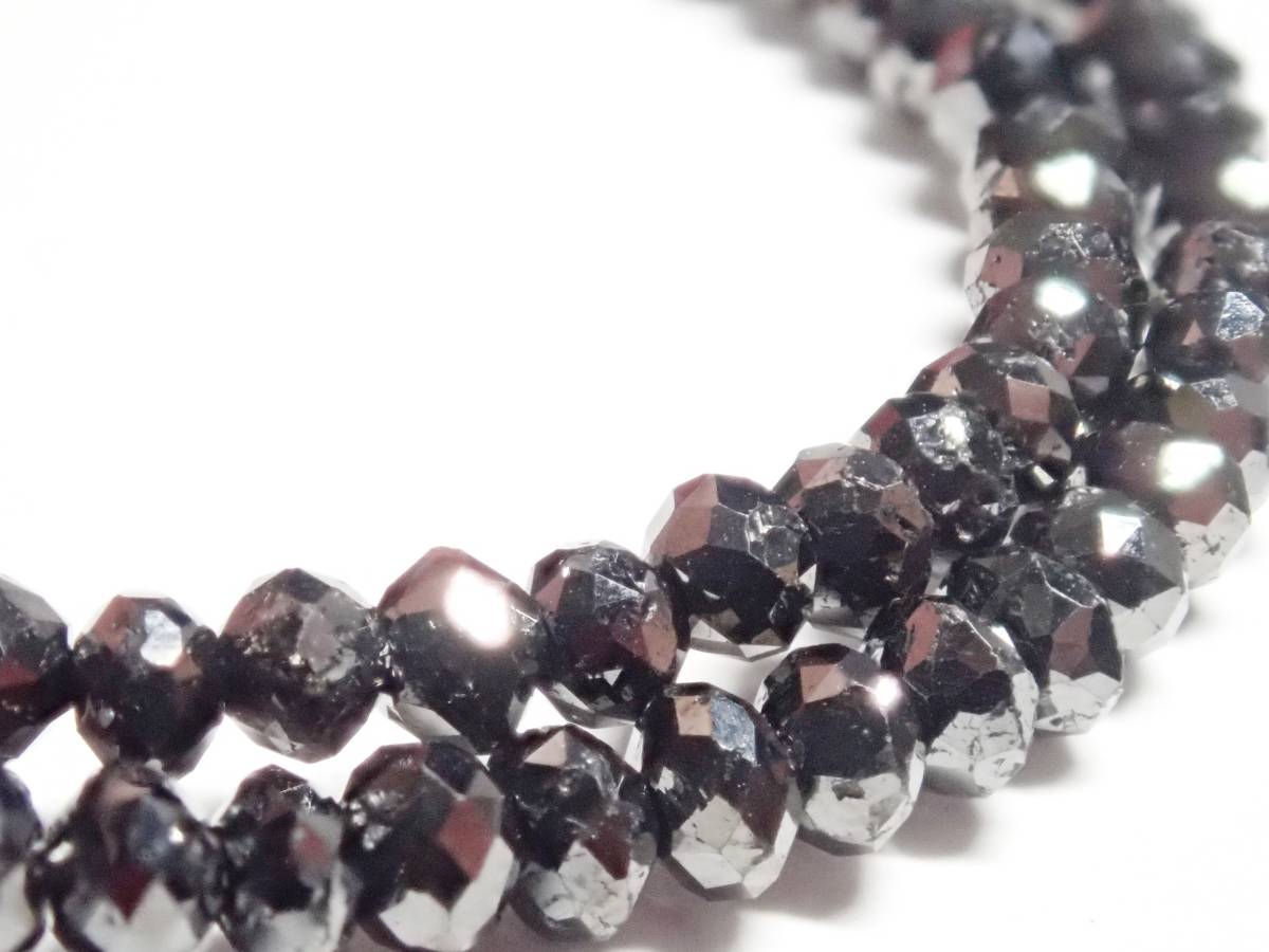 K18WG ブレスレット 天然 ブラックダイヤモンド 計10.00ct ブラック 
